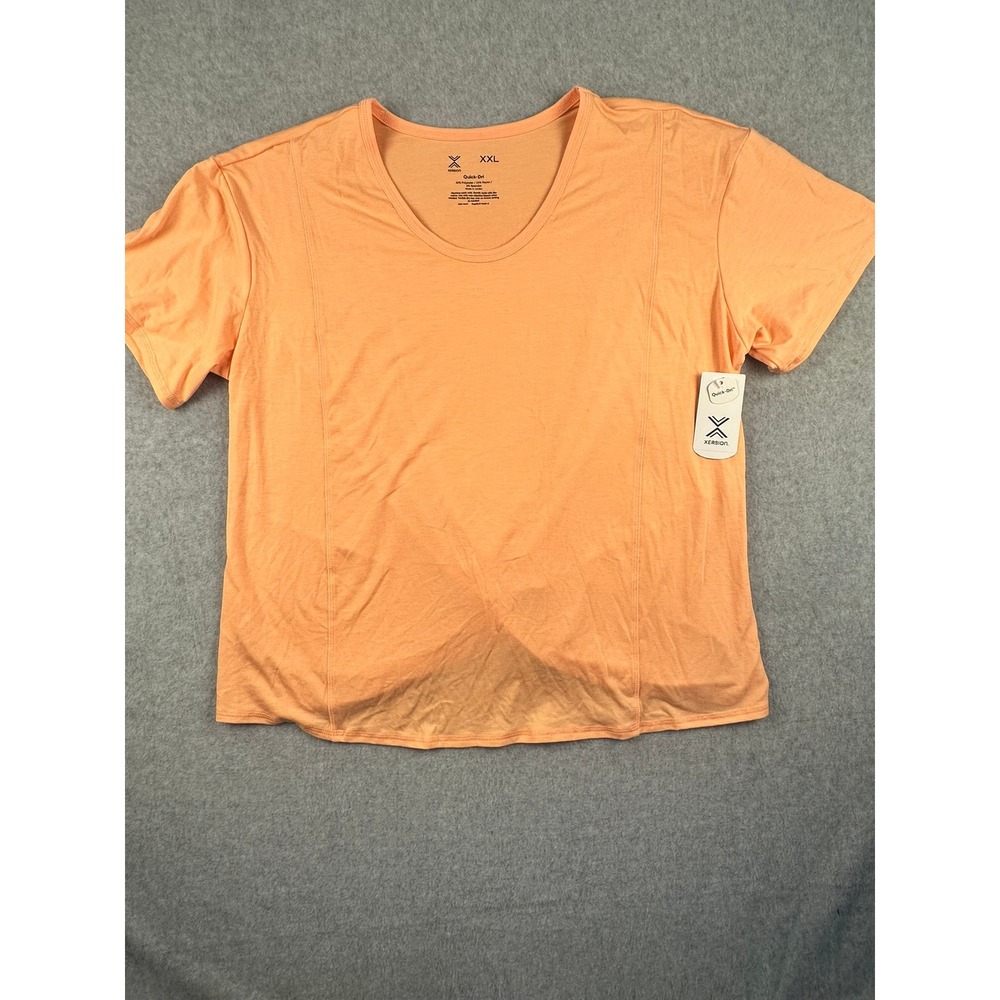 Xersion  Quick-Dri Twist Front Active Tee Papaya Punch Orange XXL NWT